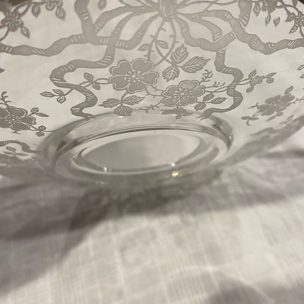 1950’s Fostoria Romance Mayonnaise Bowl and Underplate Vintage - Picture 6 of 8